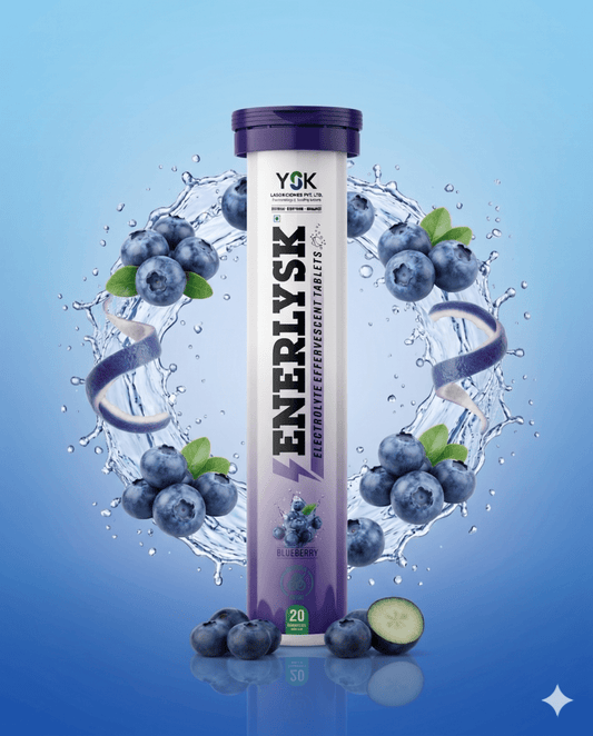 Sugar Free Electrolyte Effervescent Tablets| Breezy Blueberry | ENERLYSK - ENERLYSK
