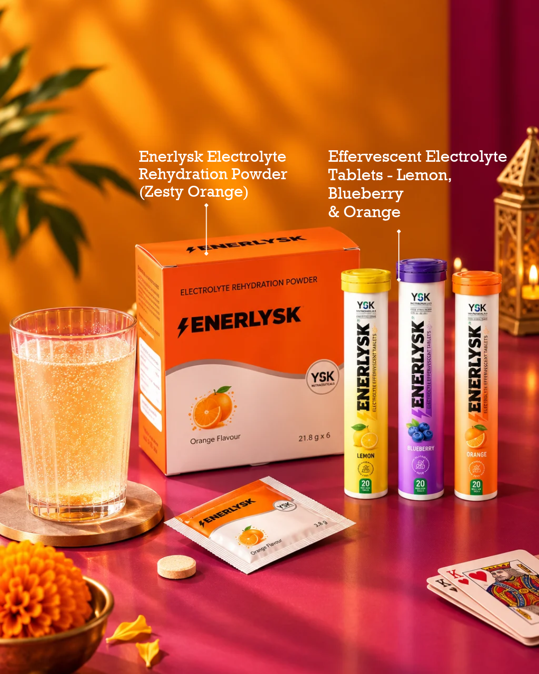 ENERLYSK Diwali Hamper 1 — 3 Electrolyte Tubes + Sachet Box (10)