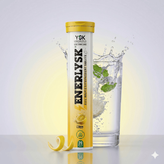 Sugar Free Electrolyte Effervescent Tablets | Refreshing Lemon Flavor | ENERLYSK - ENERLYSK