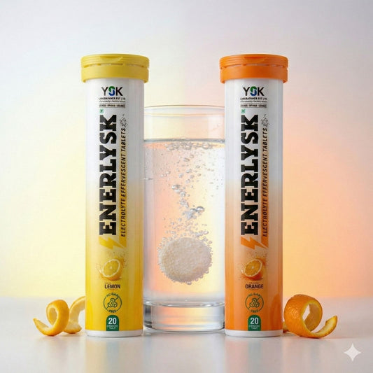 Sugar Free Electrolyte Tablets – Pack of 2 Tubes (1 Orange + 1 Lemon) | ENERLYSK