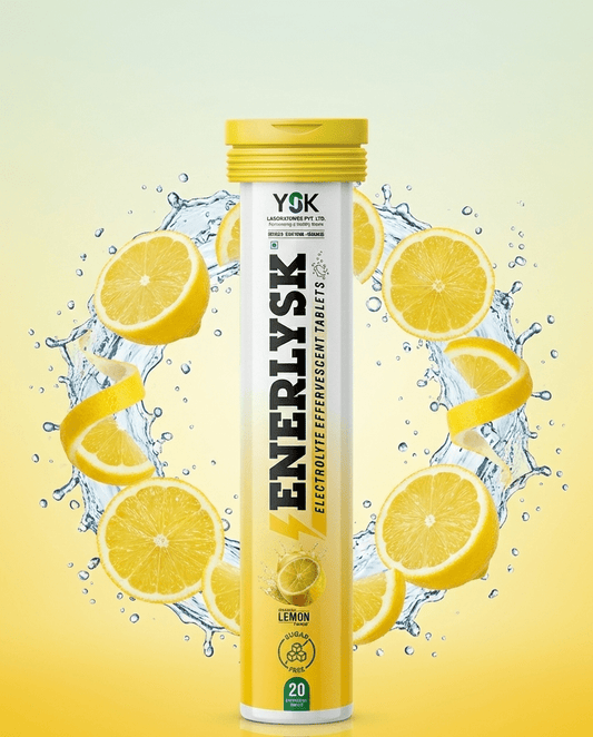 Sugar Free Electrolyte Effervescent Tablets | Refreshing Lemon Flavor | ENERLYSK - ENERLYSK